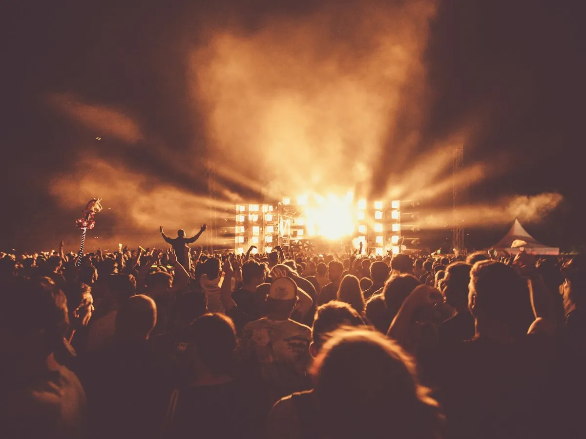 Crowd gathered at an outdoor event